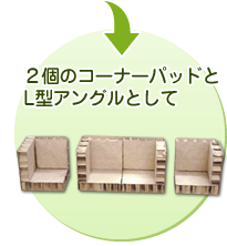 コーナーパッド付き L型アングルとして